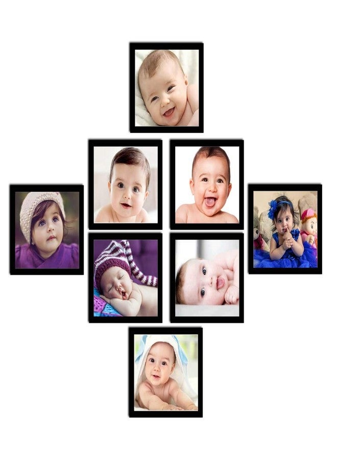 i2 Frames 8 Individual Wall Hanging Collage Photo Frames Black with 5x5 Inchs - Image 1